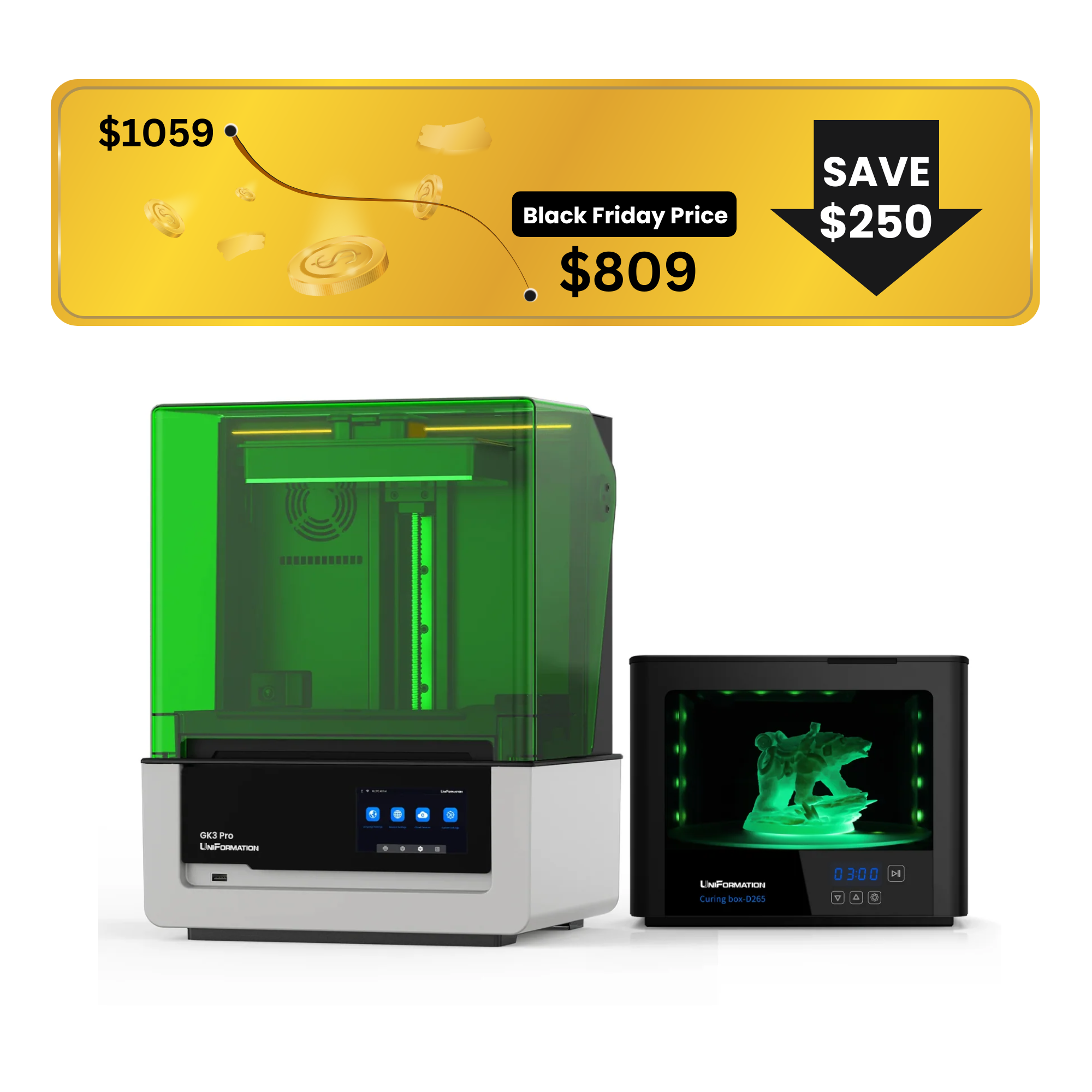 UniFormation GK3 Pro 16K Resin 3D Printer