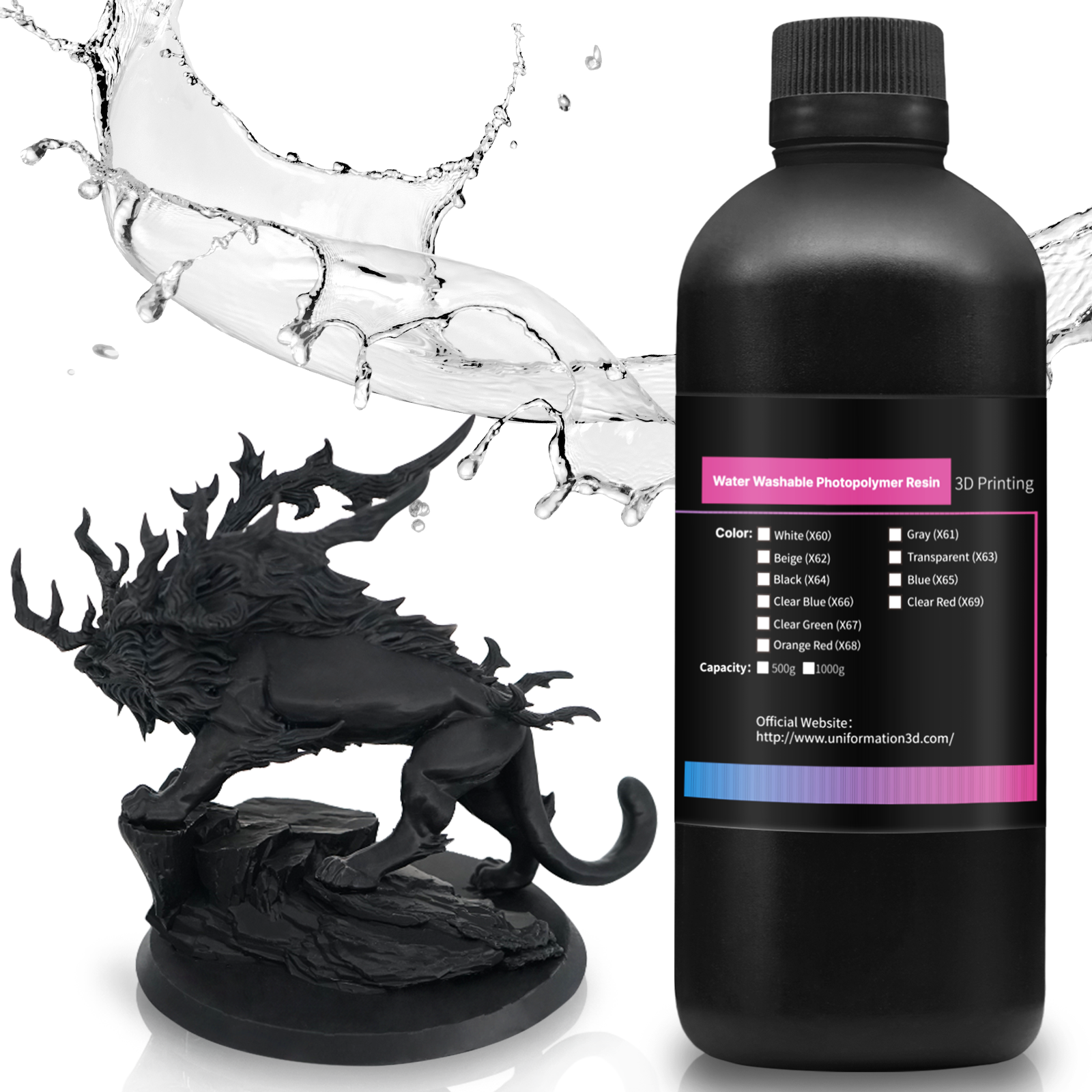 Uniformation Water Washable Resin(X64 Black)