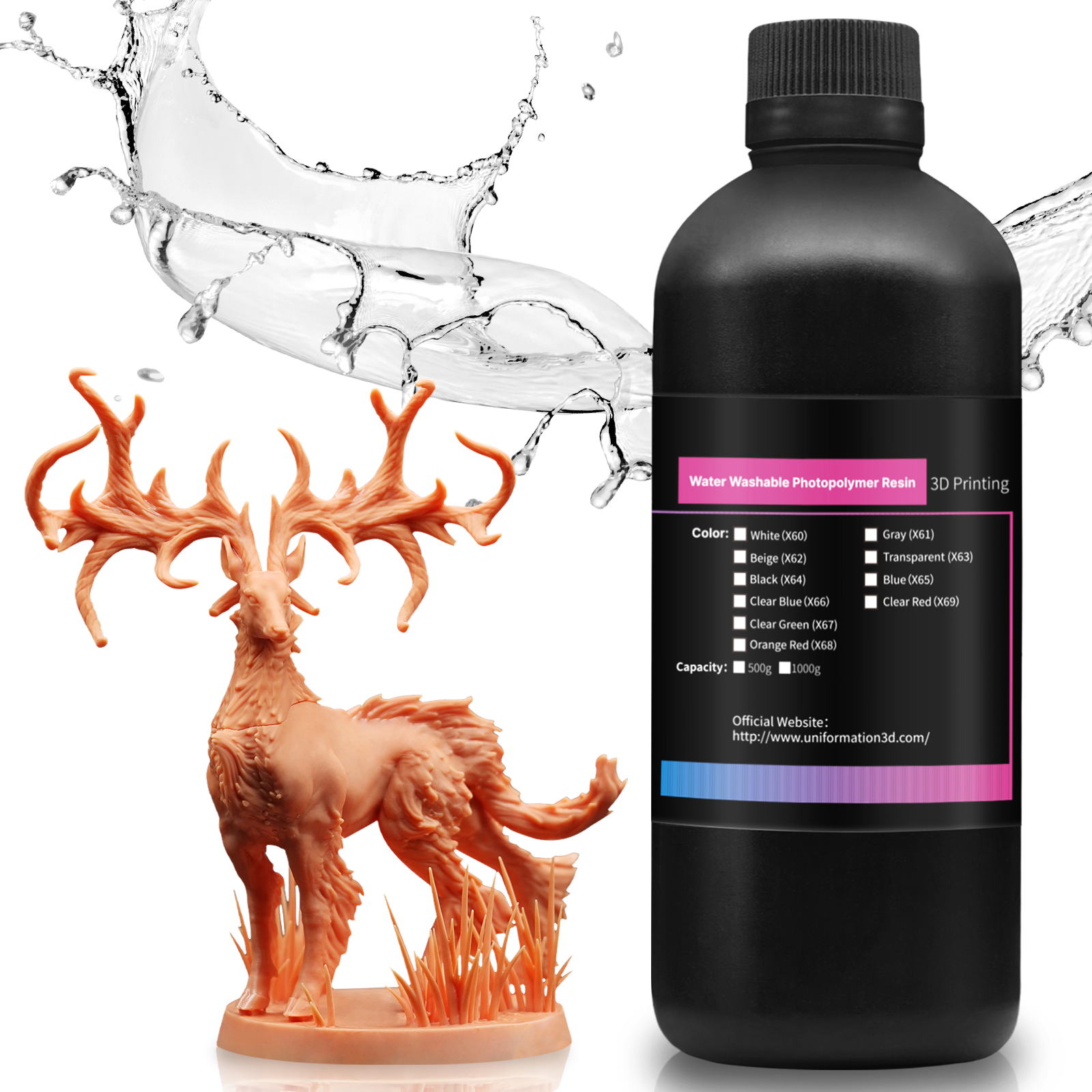 Uniformation Water Washable Resin(X68 Orange Red)